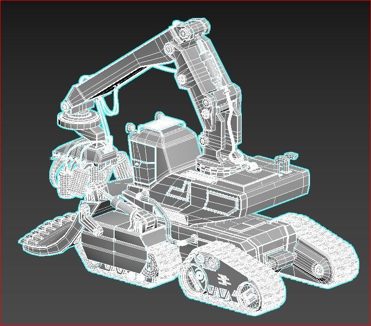 Forestal Machine - Mid Poly 3D model_6
