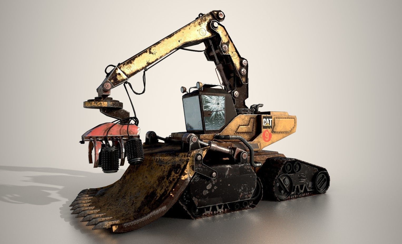 Forestal Machine - Mid Poly 3D model_2