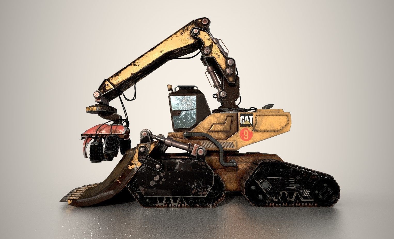 Forestal Machine - Mid Poly 3D model_3