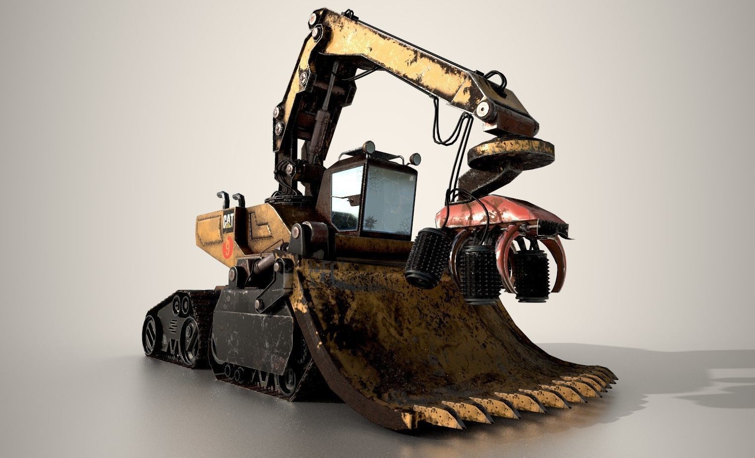 Forestal Machine - Mid Poly 3D model_0