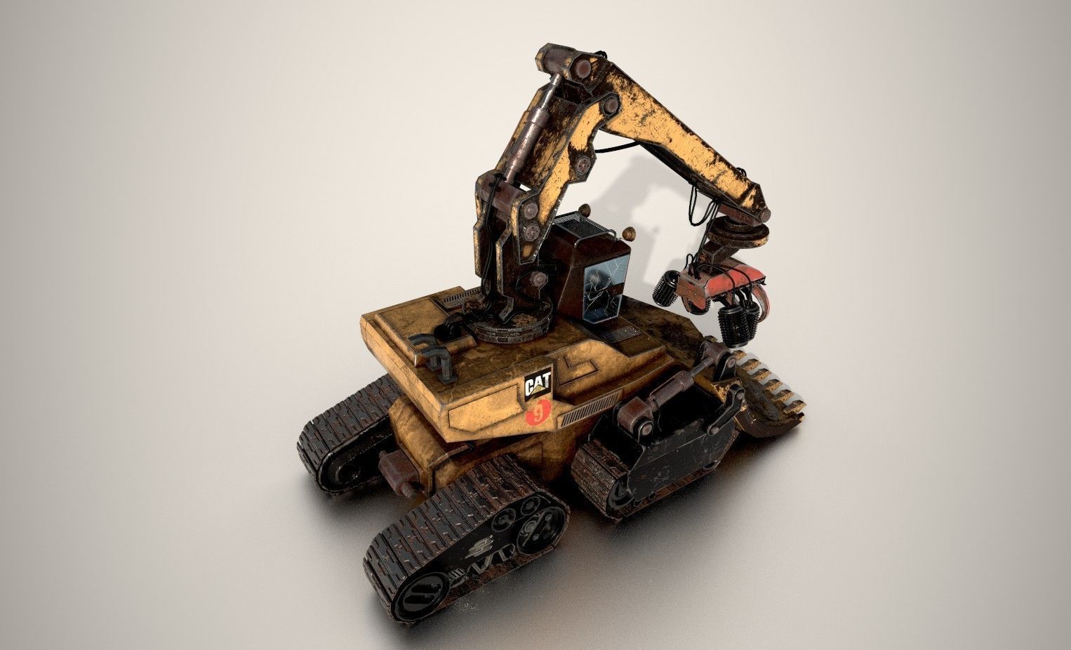 Forestal Machine - Mid Poly 3D model_1