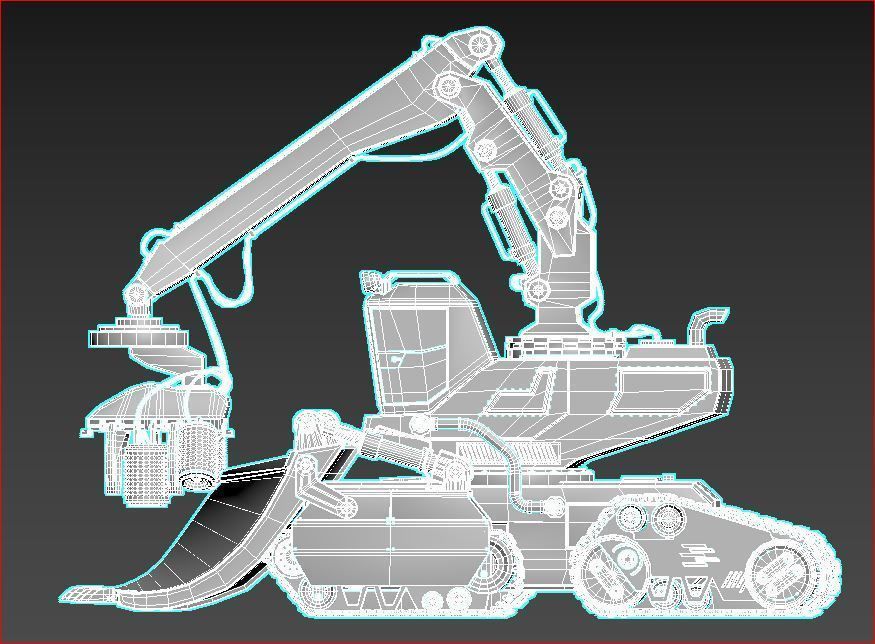 Forestal Machine - Mid Poly 3D model_5
