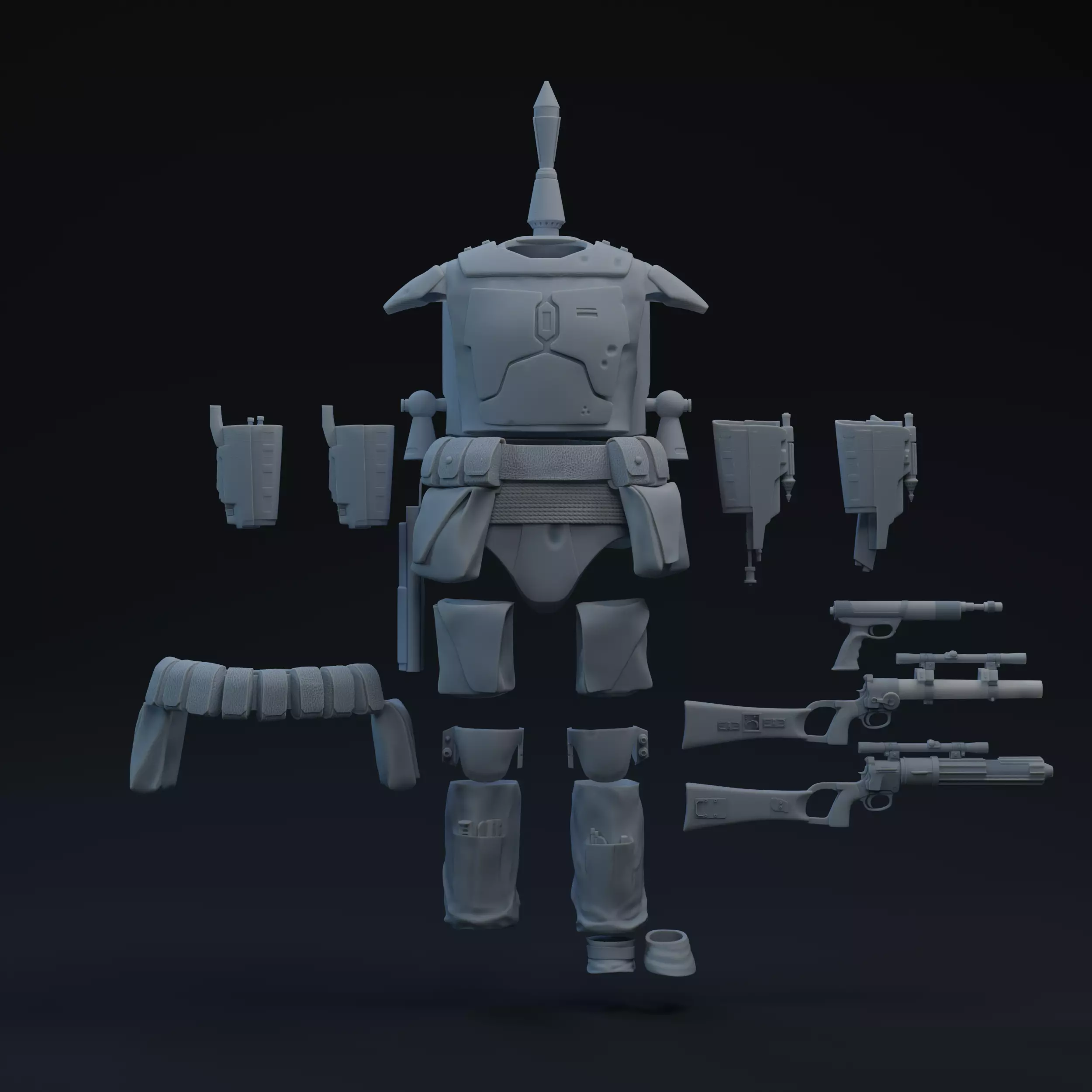 Boba Fett One-Twelfth Scale Kit 3D print model_0