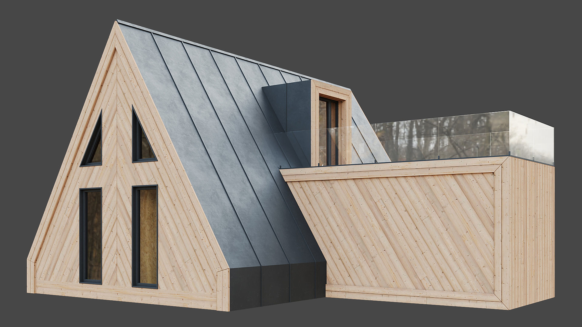 A-frame house 3D model_3