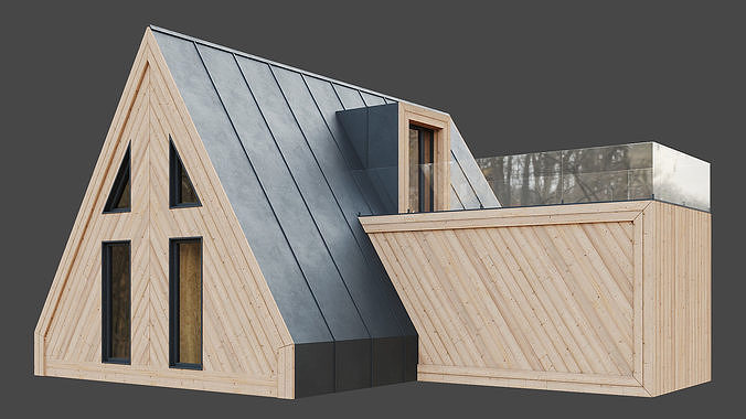 A-frame house 3D model 4