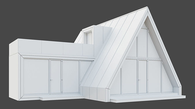 A-frame house 3D model 6