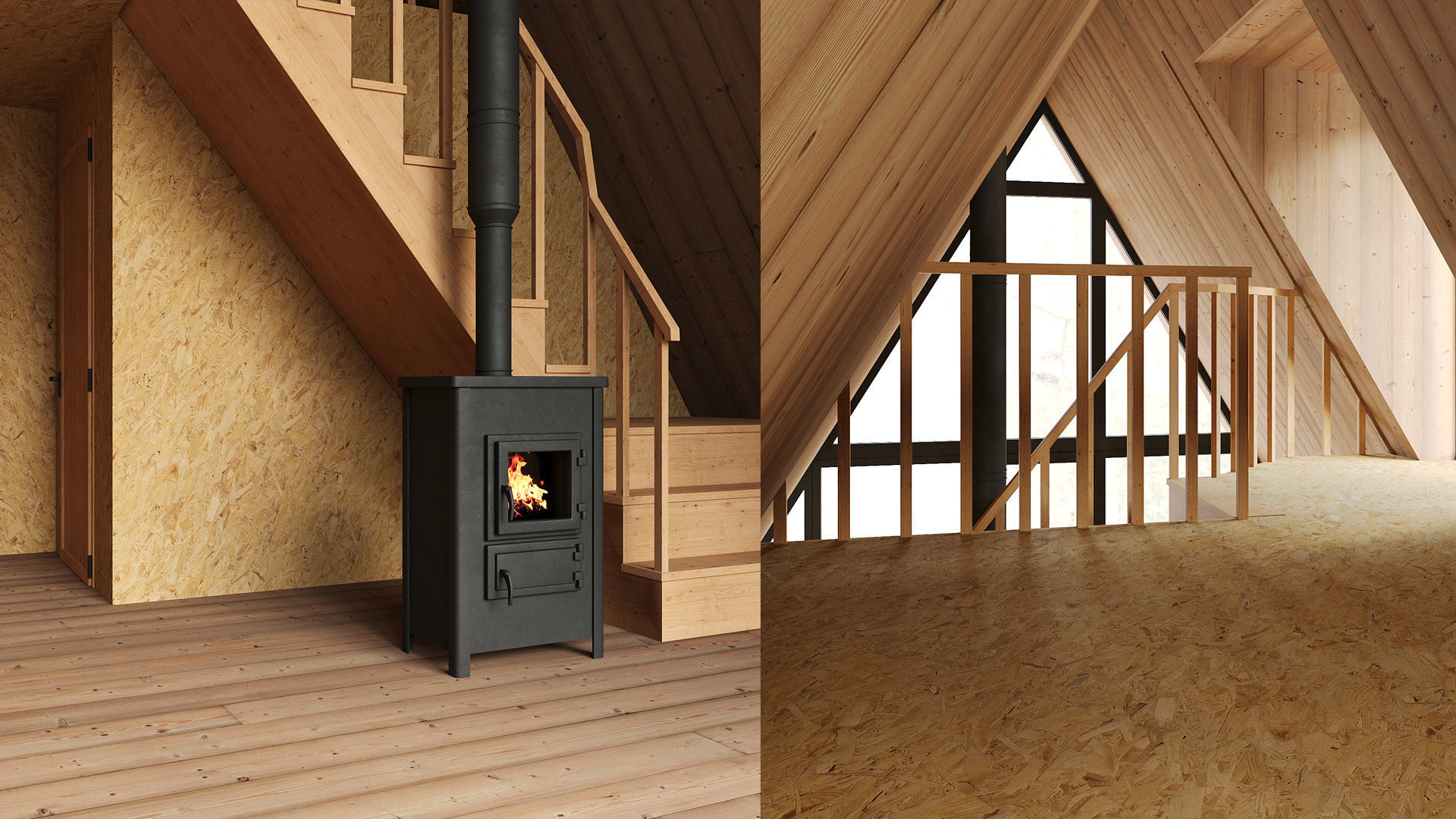 A-frame house 3D model_4