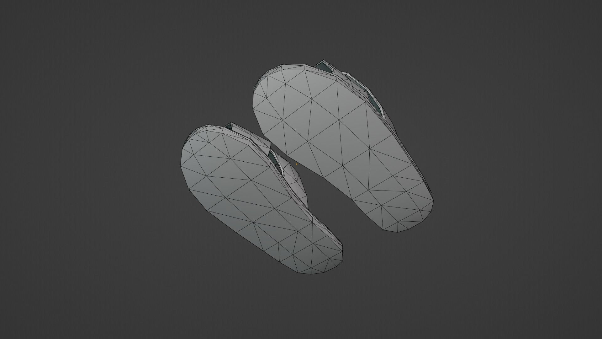 White Slippers Low-poly 3D model_8