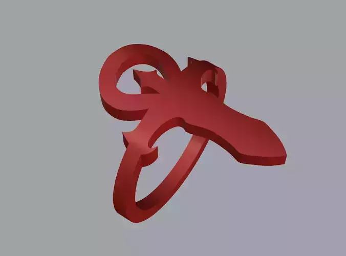 Vampire cross ring size 5 3D stl file gothic jewelry 