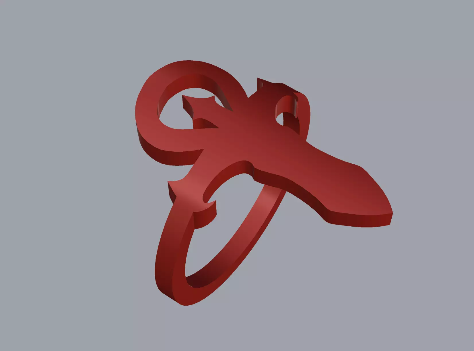 Vampire cross ring size 5 3D stl file gothic jewelry 3D model_0