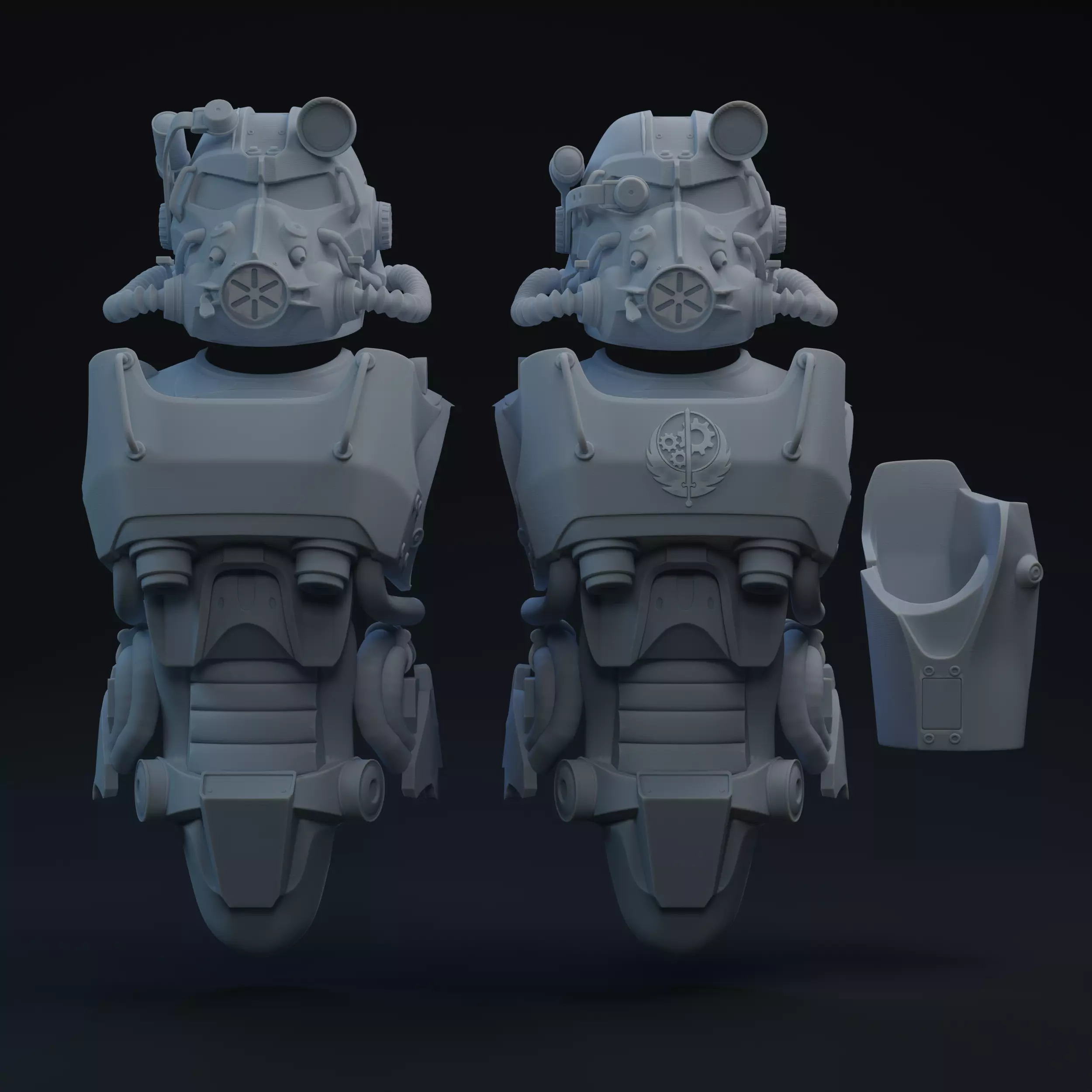 T-60 Power Armor Show Version One-Twelfth Scale Add-On Kit 3D print model_0