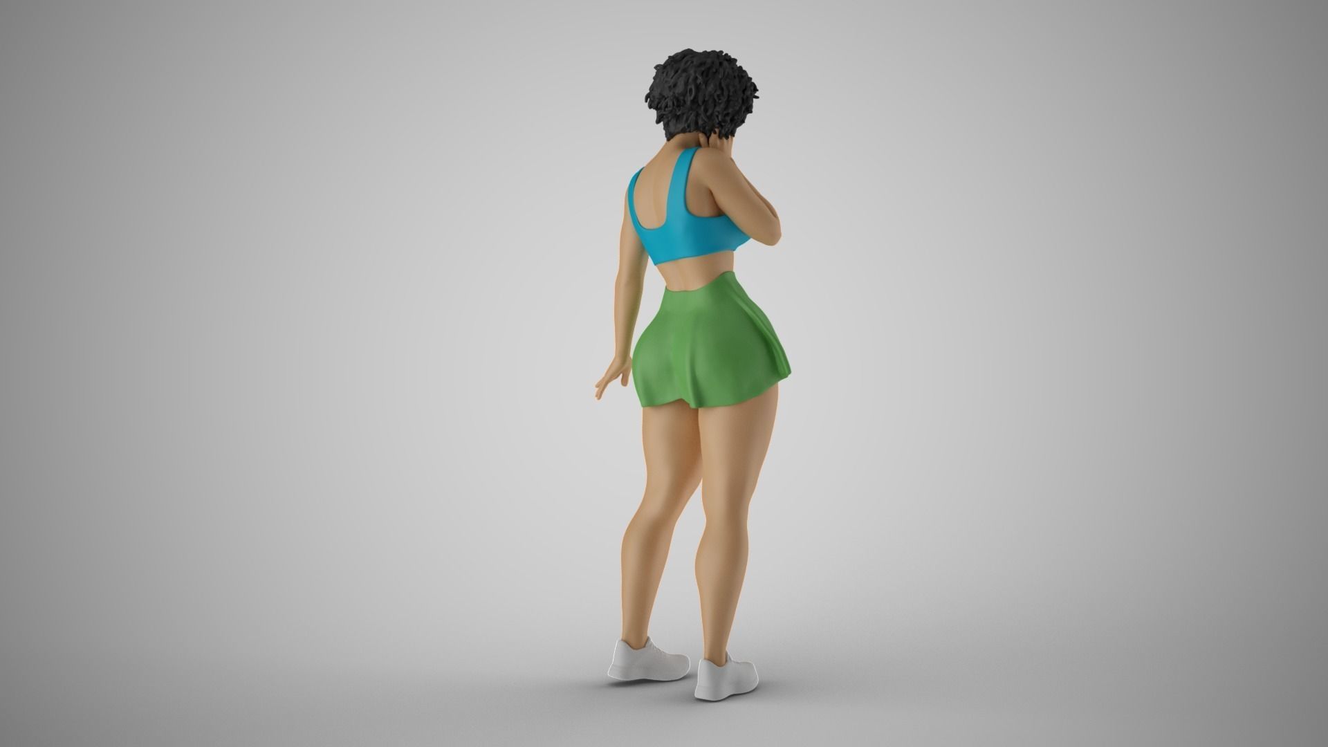 Woman Standing Thinking 3D print model_21