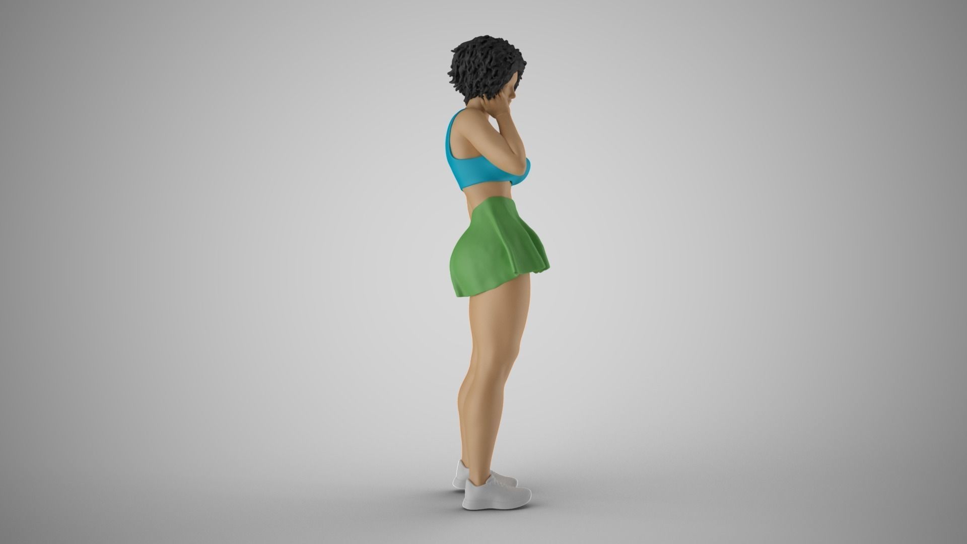 Woman Standing Thinking 3D print model_5