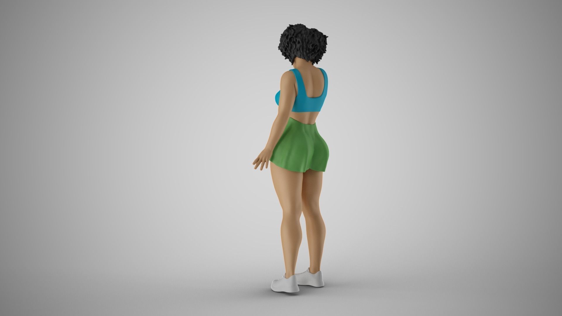 Woman Standing Thinking 3D print model_8
