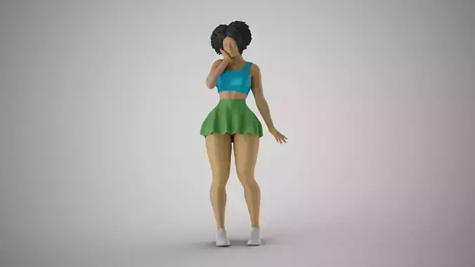 Woman Standing Thinking 3D print model