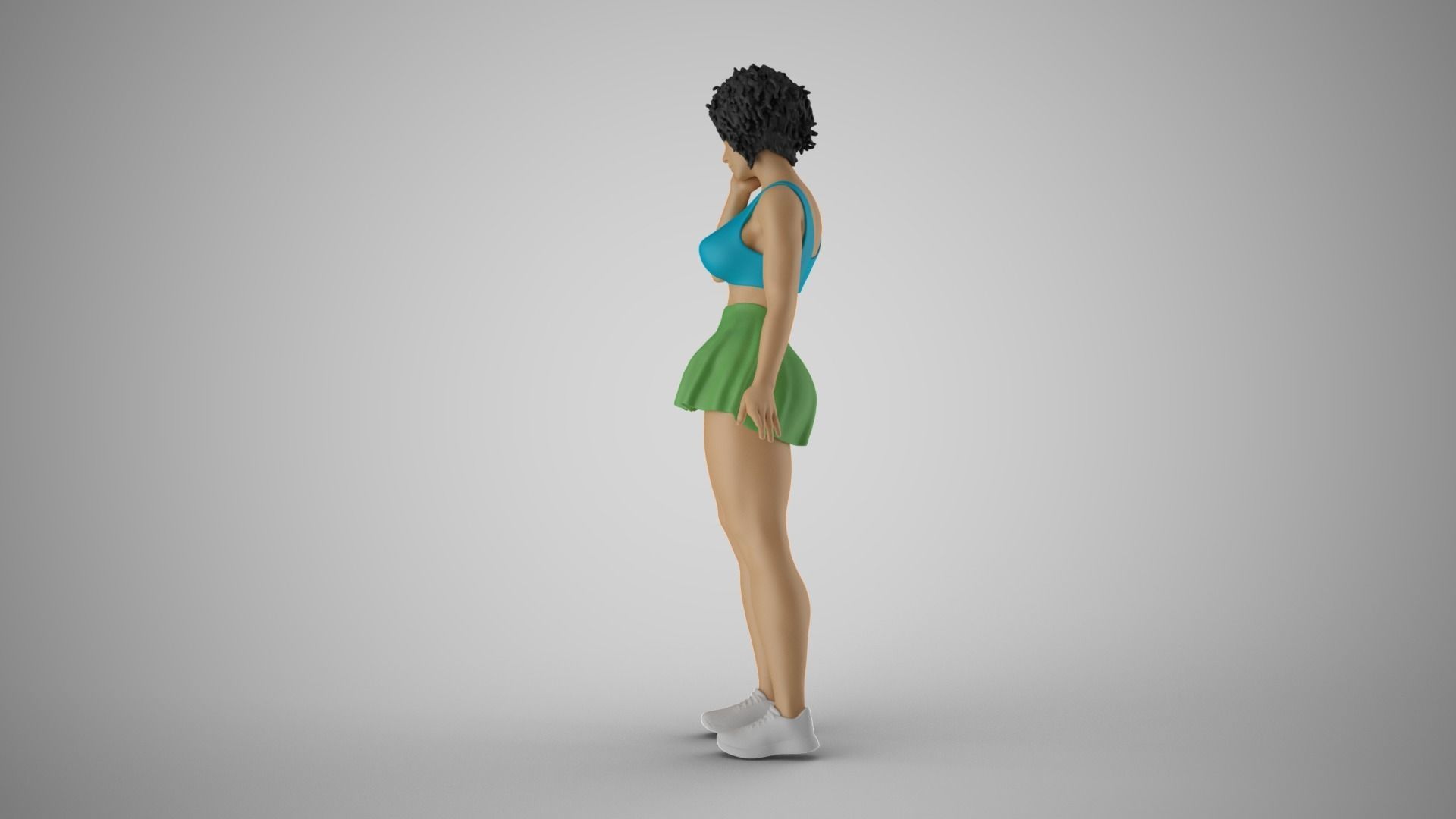 Woman Standing Thinking 3D print model_13