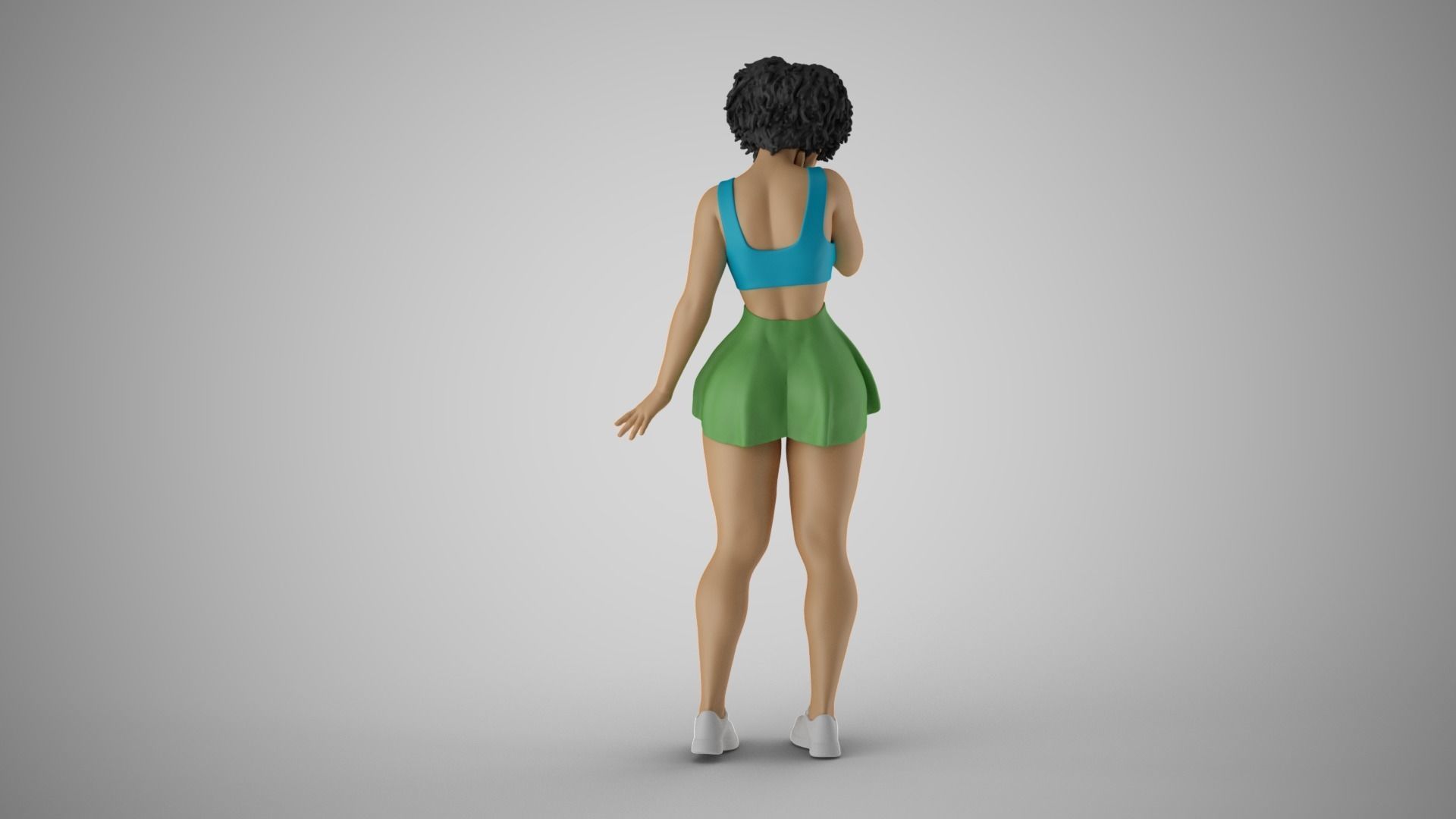 Woman Standing Thinking 3D print model_7