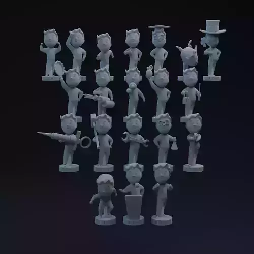 F4 Bobble Heads One-Twelfth Scale Accessories 3D print model