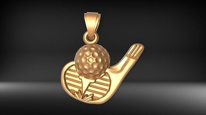Light Weight Golf Necklace Charm Pendant Jewelry 3D print model
