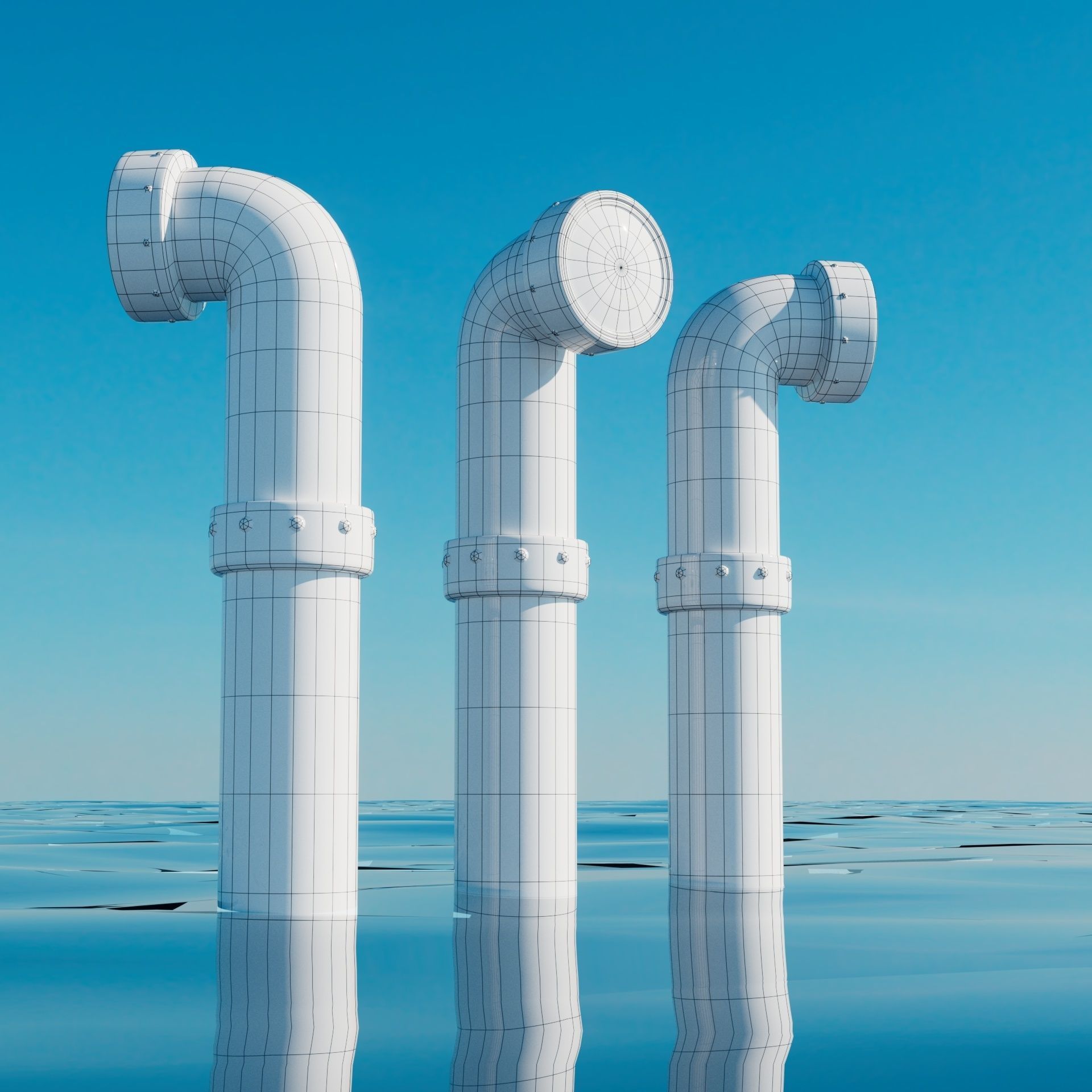 Submarine Periscope Low-poly 3D model_5