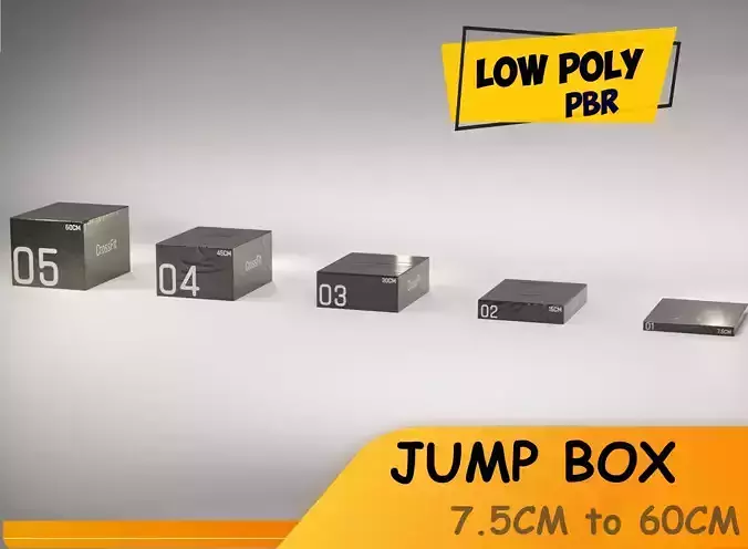 Aerobic - Jump Boxes Pack Low-poly 3D model