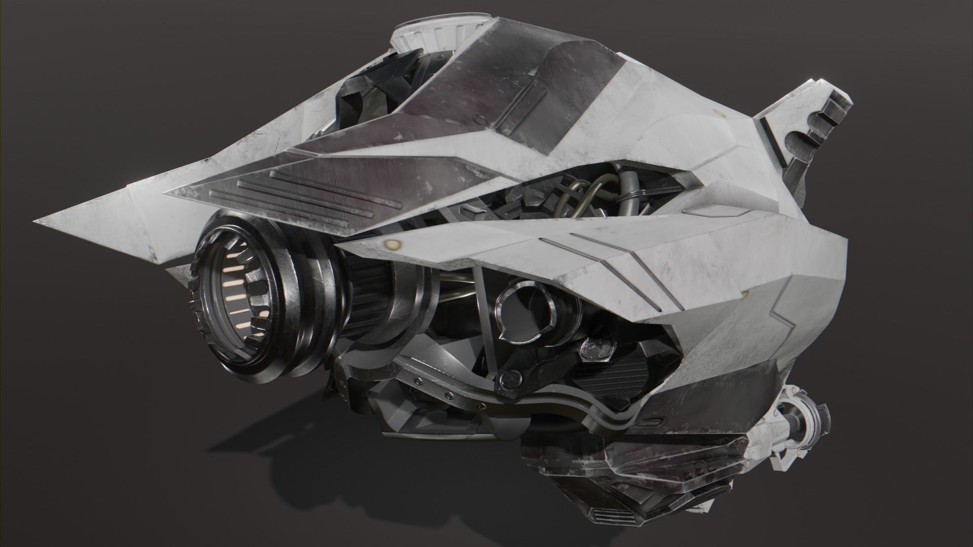 Combat Drone Low-poly 3D model_2