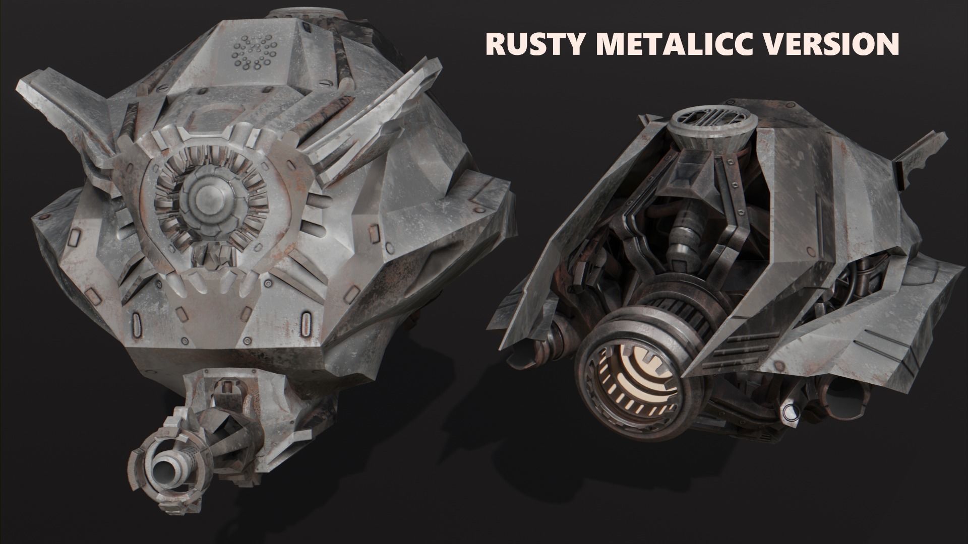 Combat Drone Low-poly 3D model_6