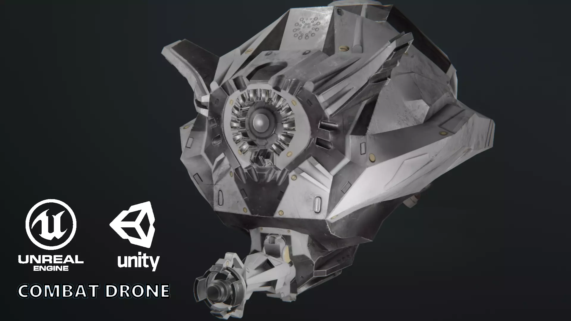 Combat Drone Low-poly 3D model_0