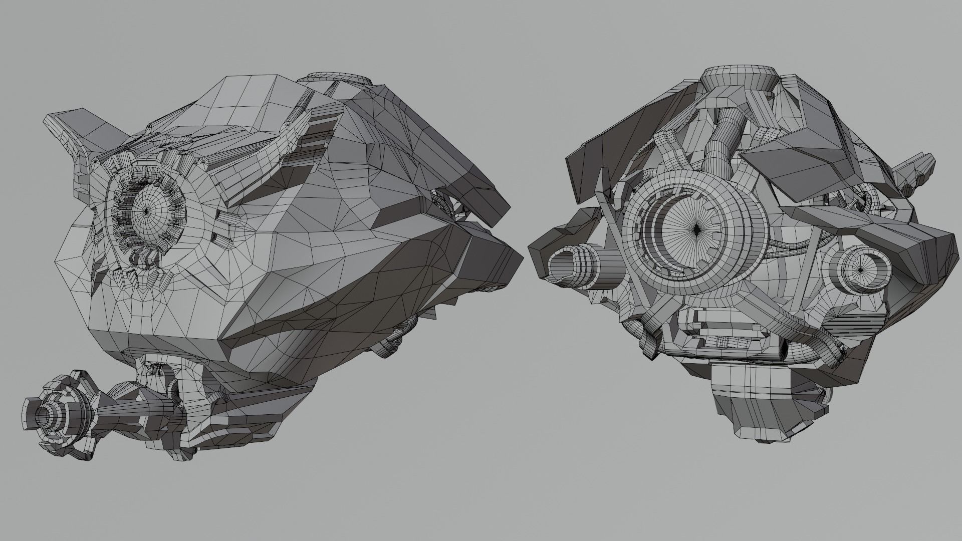 Combat Drone Low-poly 3D model_8