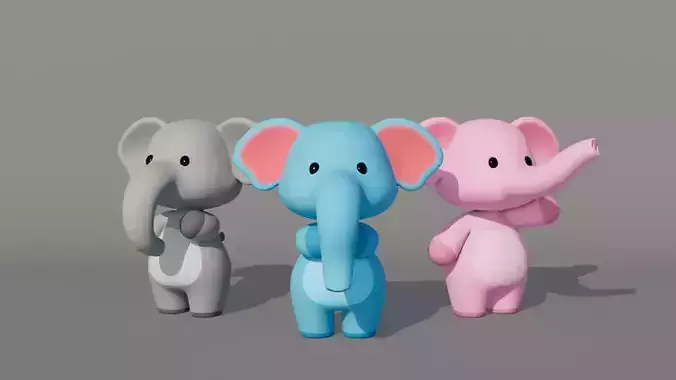 Rigged Cartoon Elephant