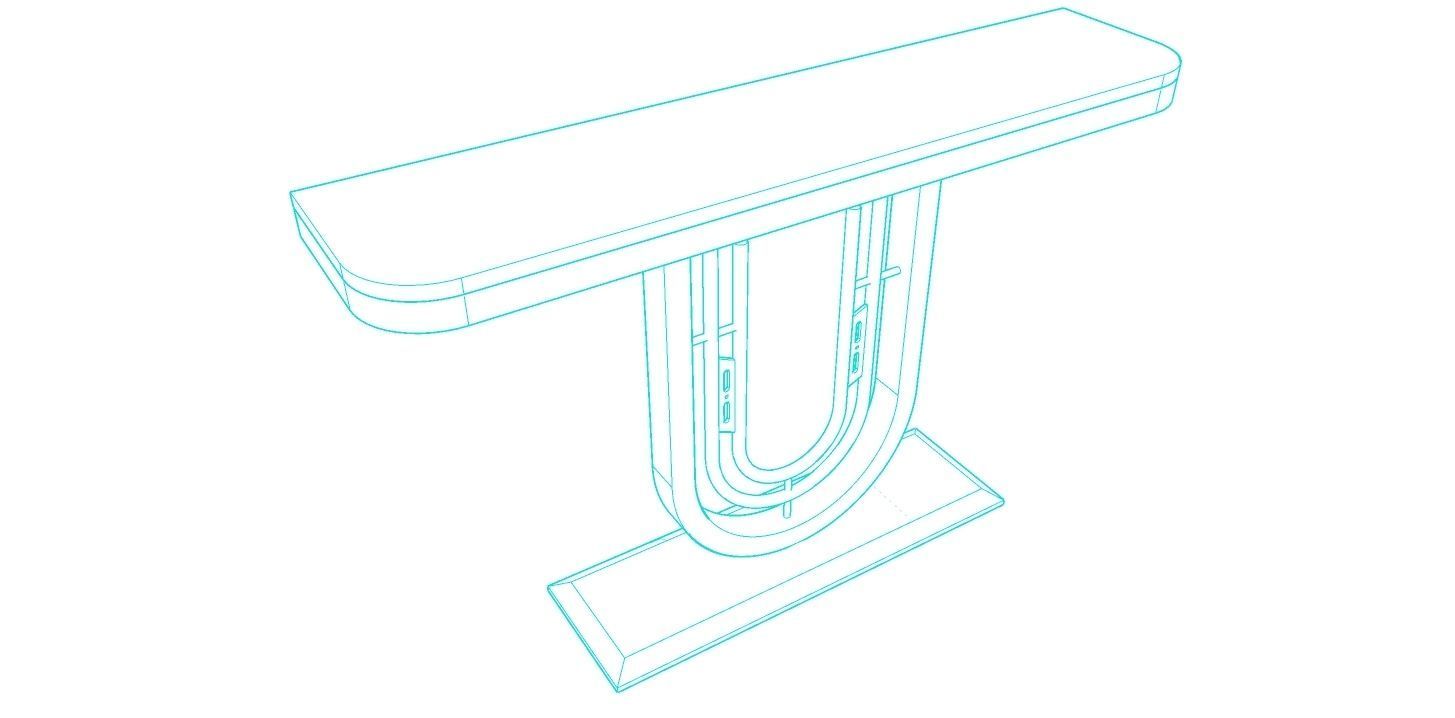 Luxury console table Free 3D model_7