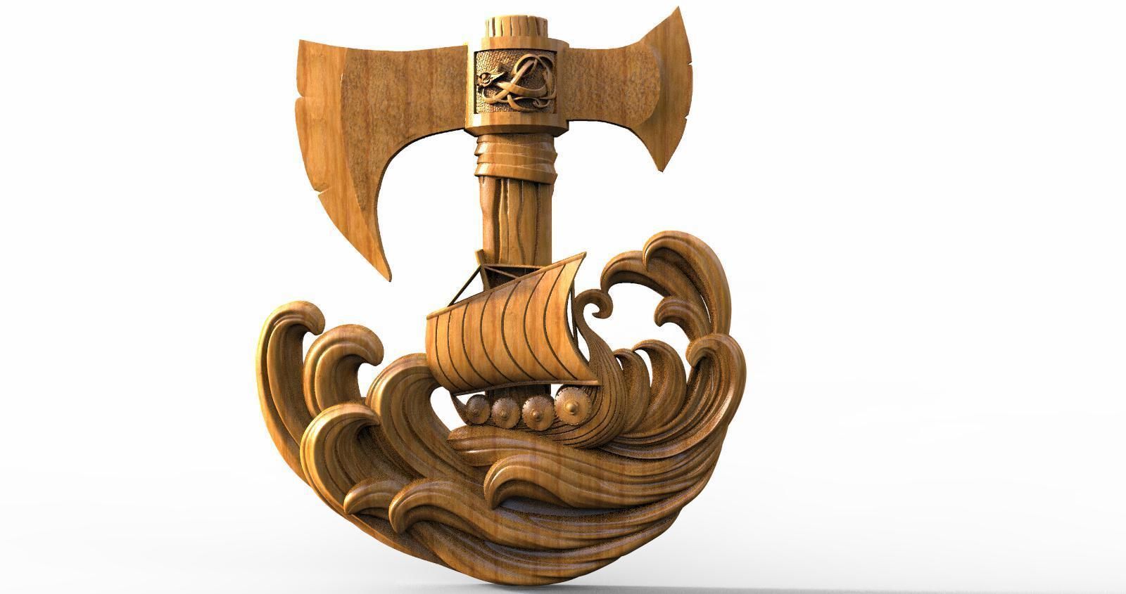 Viking Ship CNC  3D print model_1