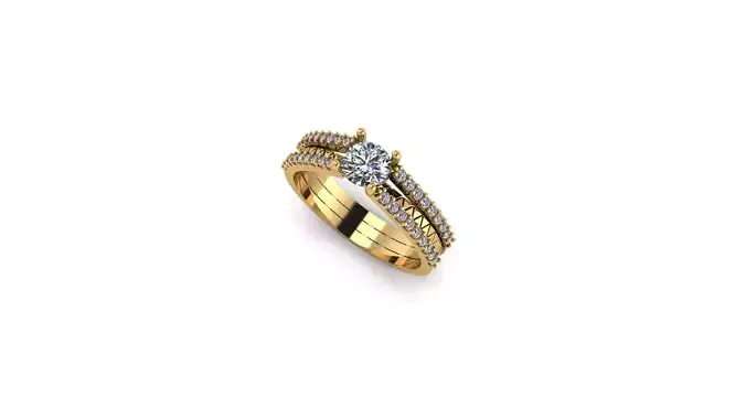 Radiant Solitaire Ring with Triangular Detail