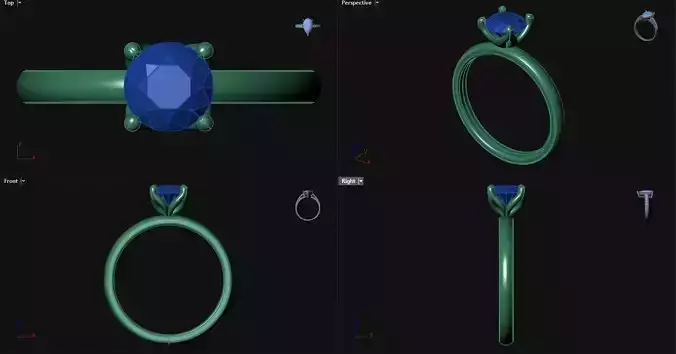 4 Prong Diamond Engagement Ring 