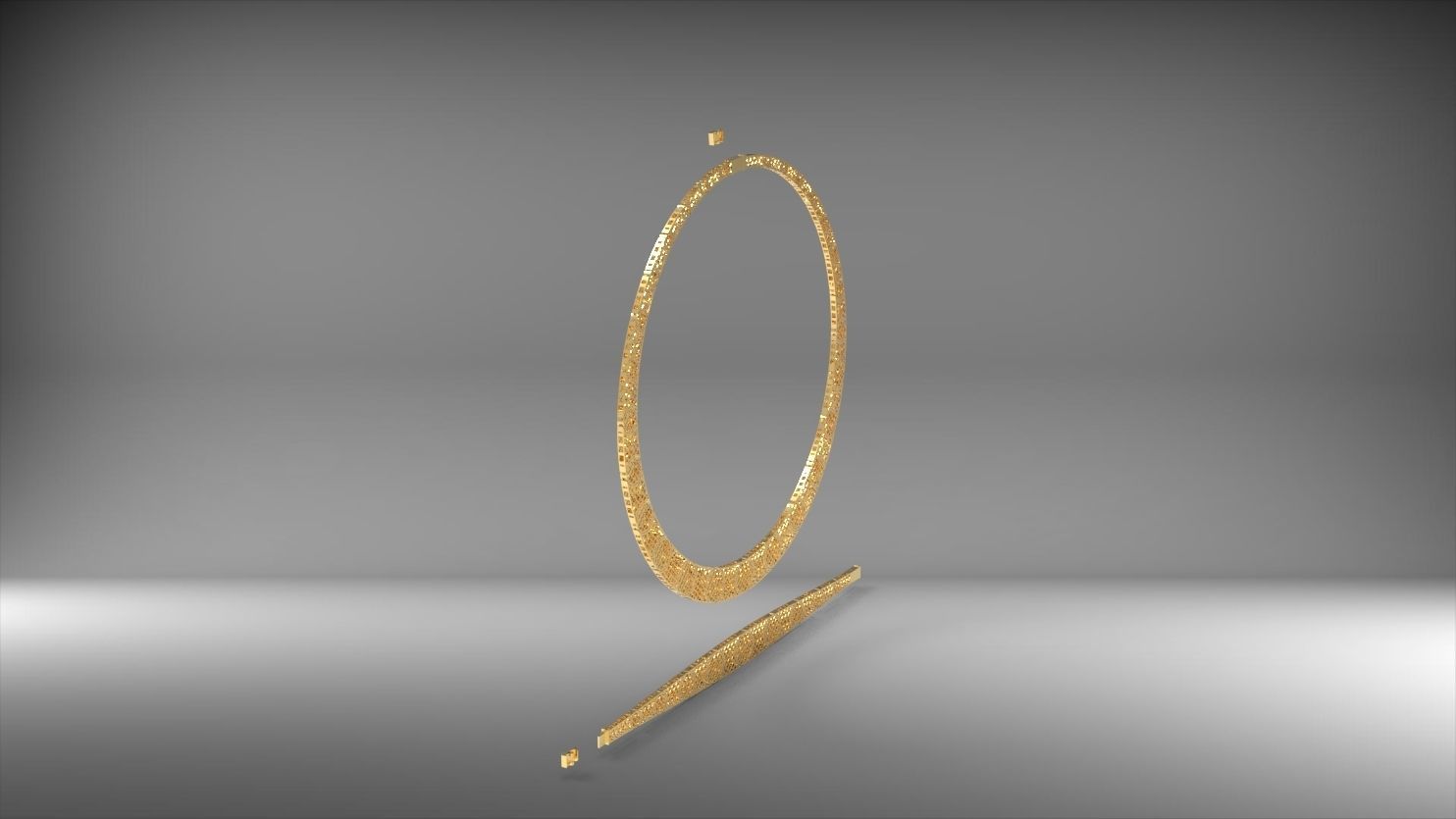 cartier stone necklace and bracelet set 3D print model_12