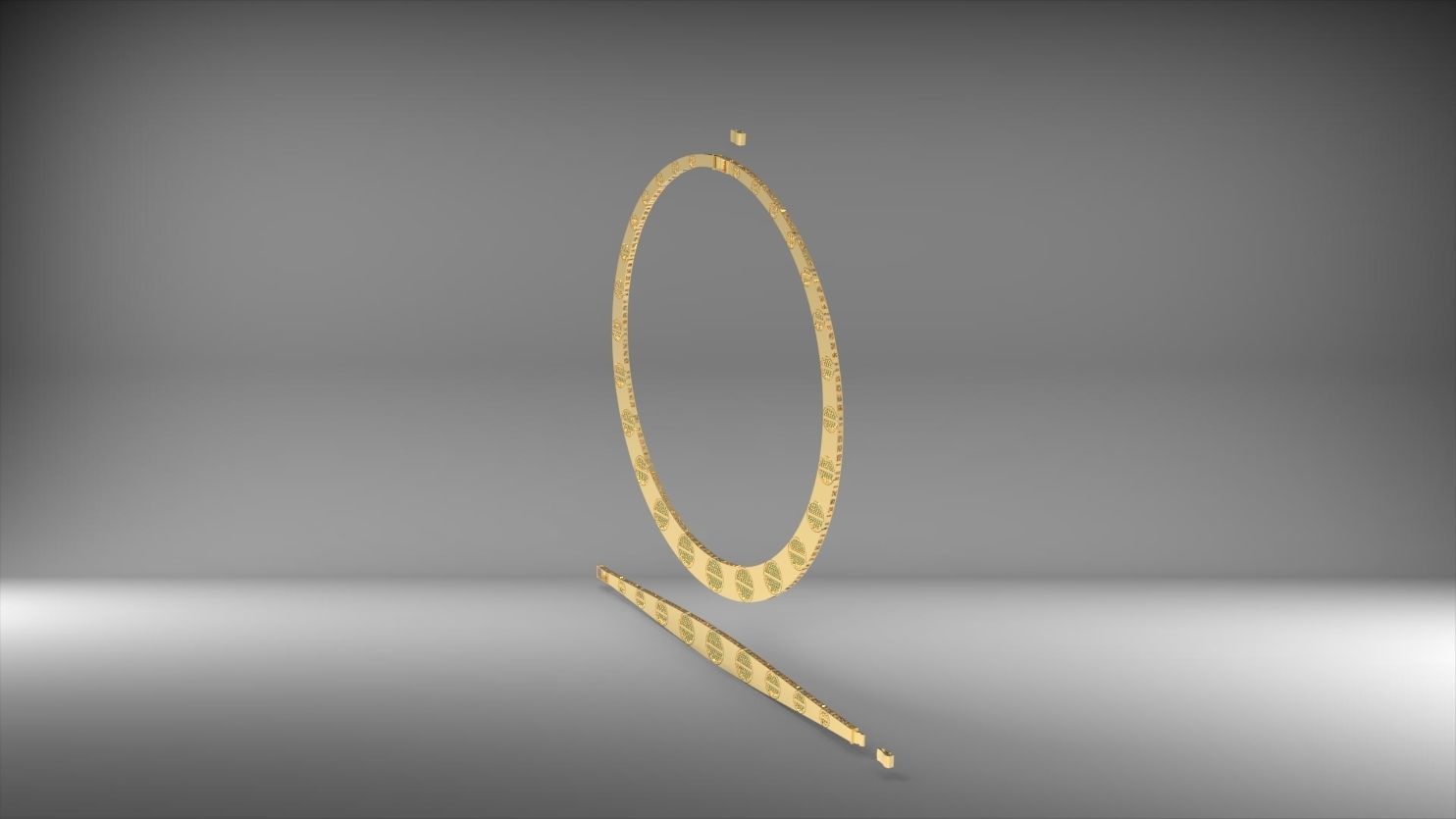 cartier stone necklace and bracelet set 3D print model_10