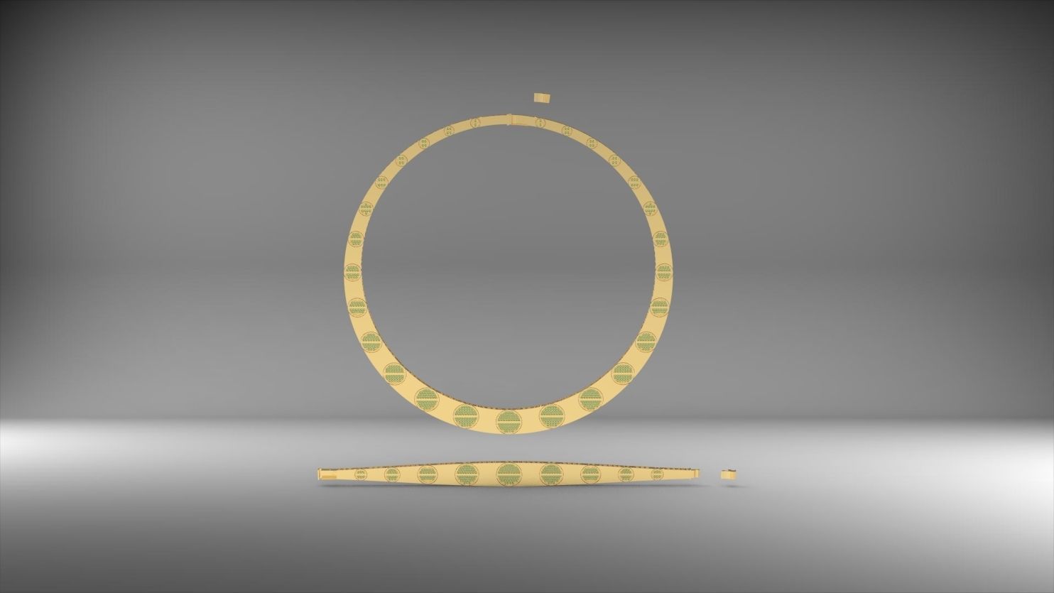 cartier stone necklace and bracelet set 3D print model_4