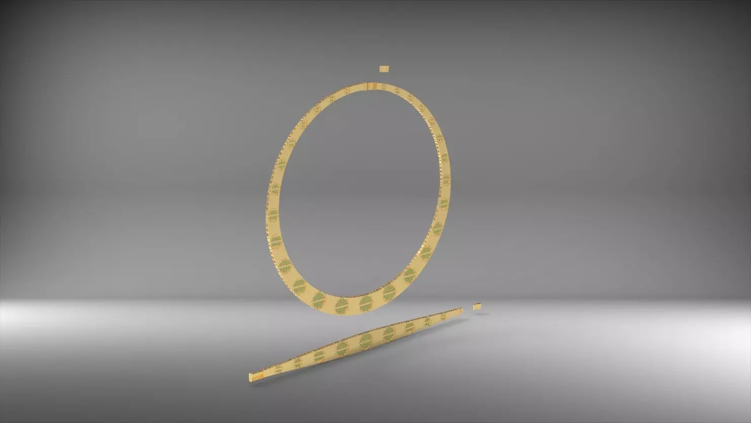 cartier stone necklace and bracelet set 3D print model_0