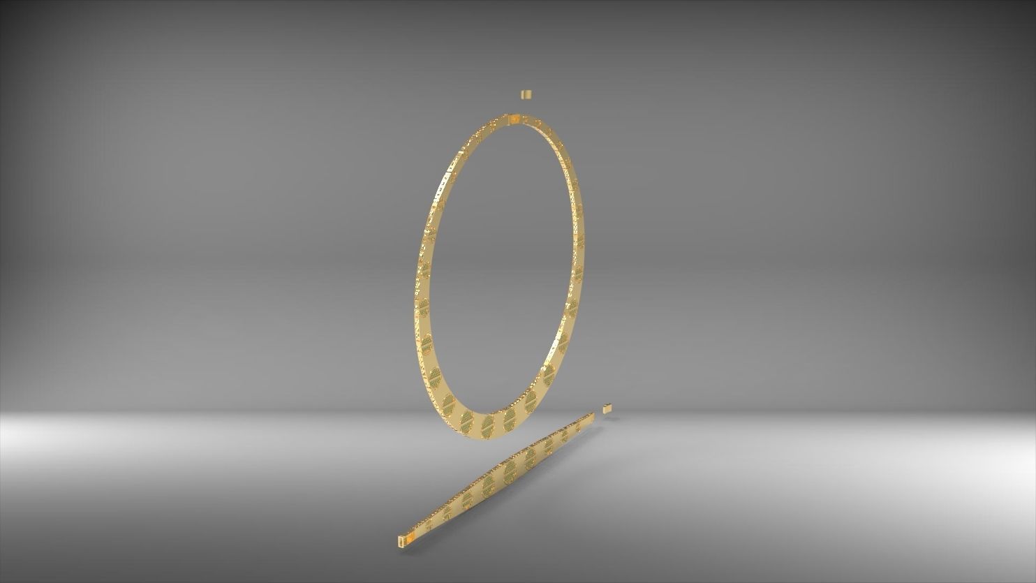 cartier stone necklace and bracelet set 3D print model_14