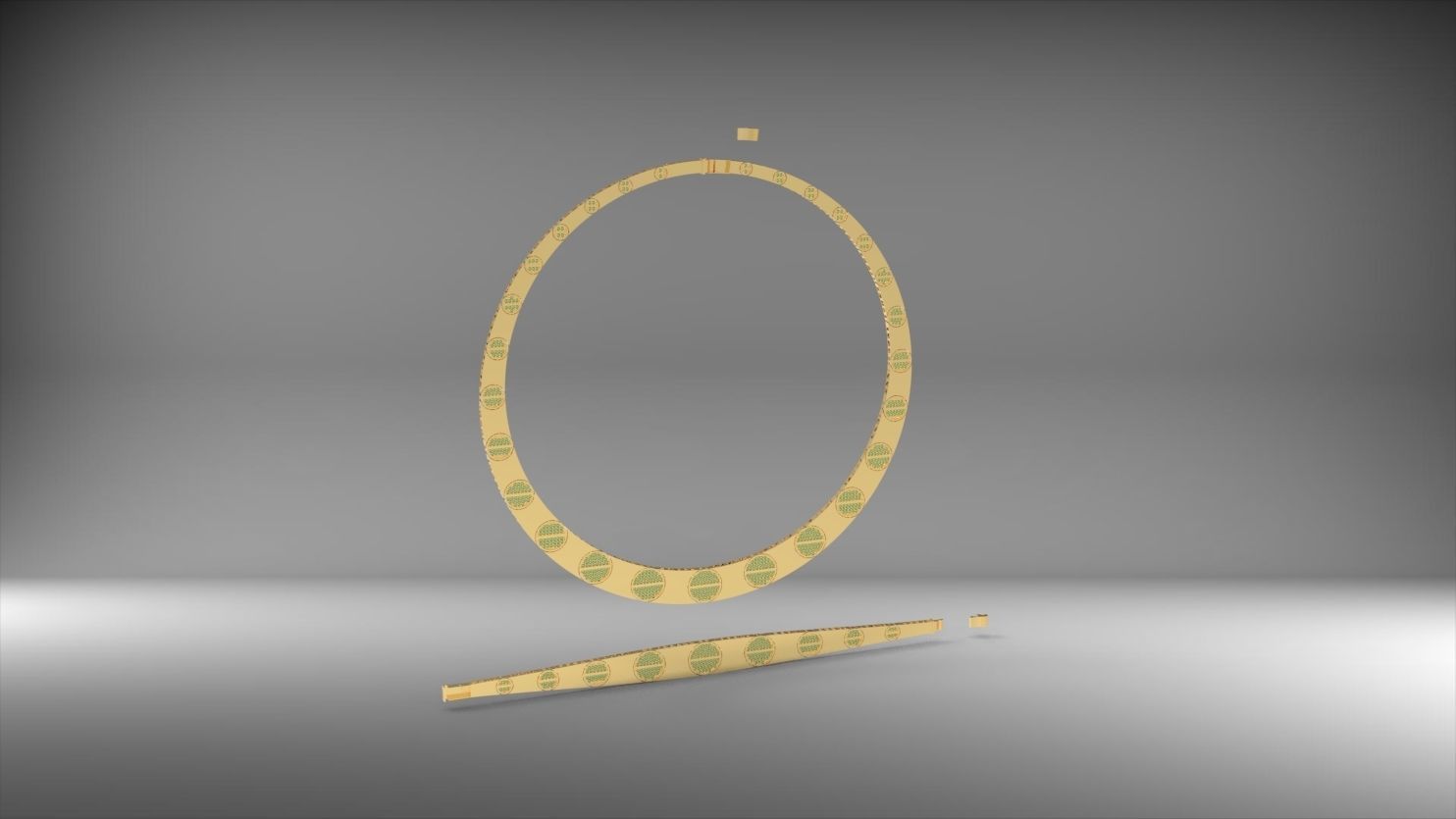 cartier stone necklace and bracelet set 3D print model_2