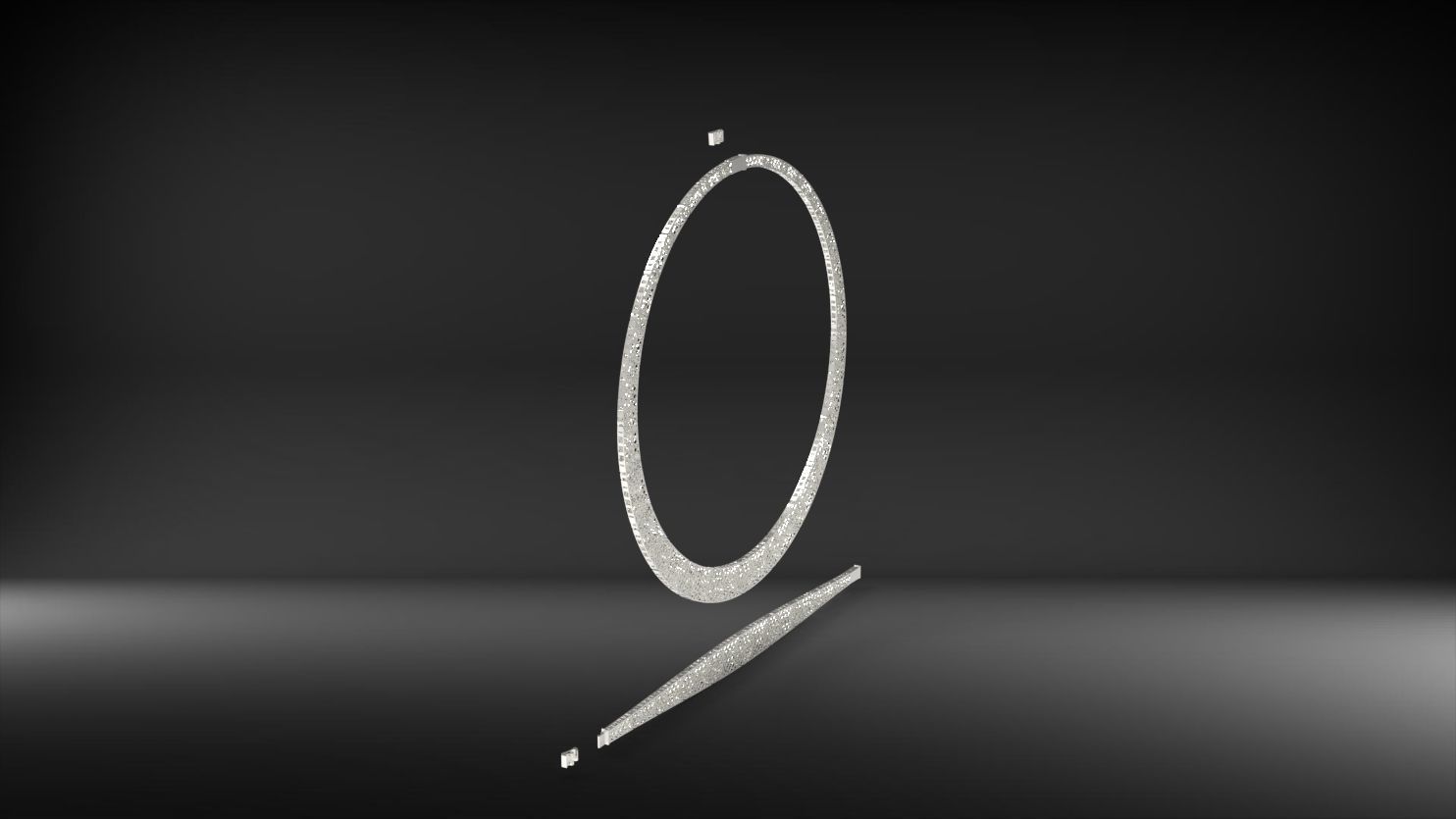 cartier stone necklace and bracelet set 3D print model_13