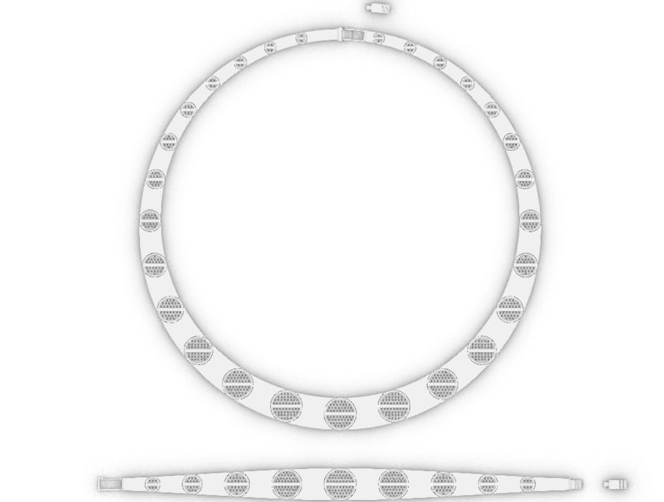 cartier stone necklace and bracelet set 3D print model_16