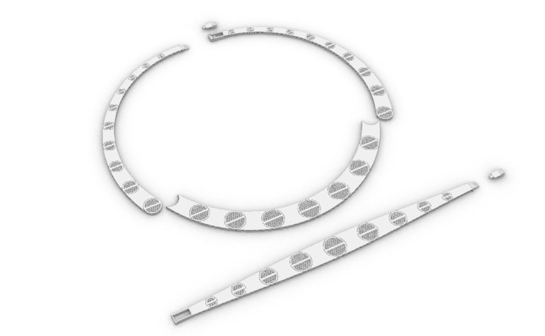 cartier stone necklace and bracelet set 3D print model_20