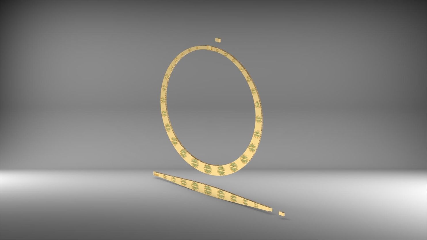 cartier stone necklace and bracelet set 3D print model_8