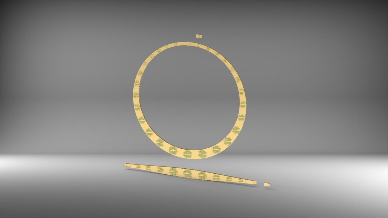 cartier stone necklace and bracelet set 3D print model_6