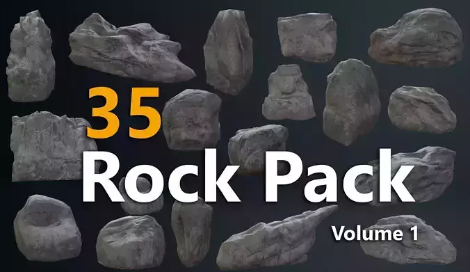 Lowpoly Rock Pack Volume 01 Low-poly 3D model