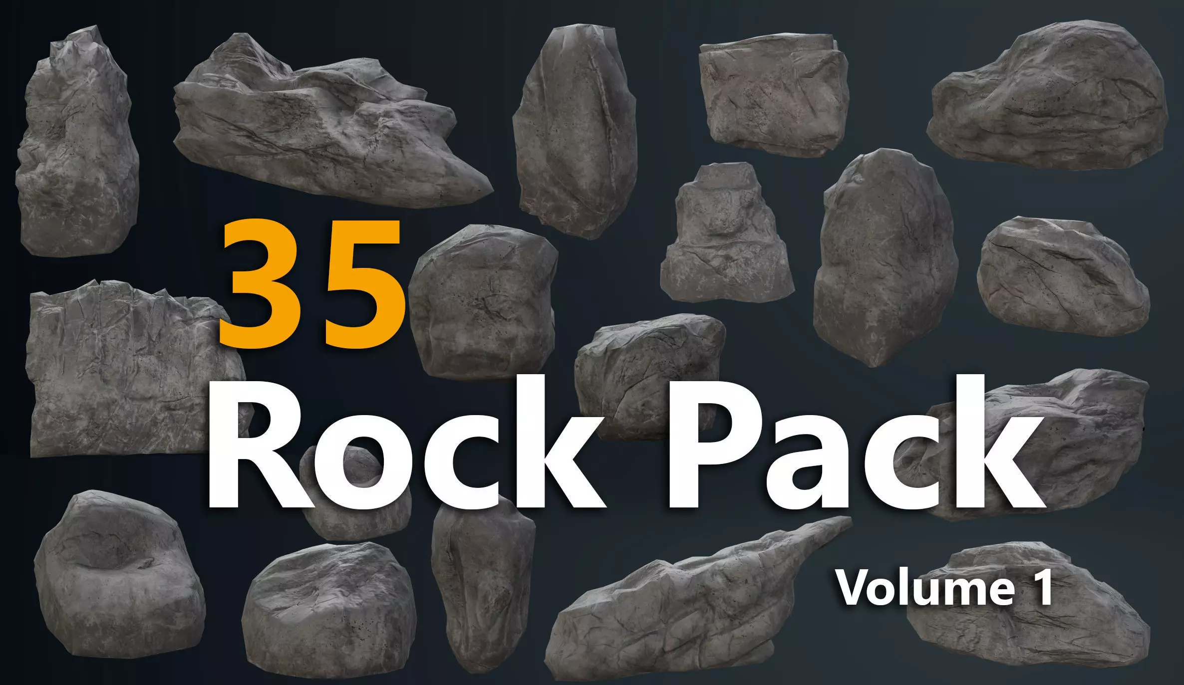 Lowpoly Rock Pack Volume 01 Low-poly 3D model_0