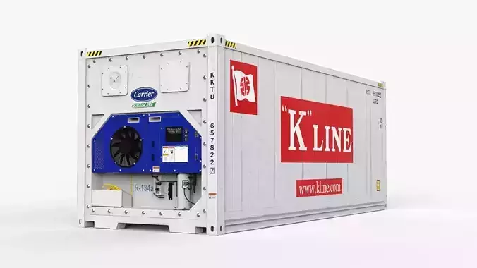 20ft K-LINE shipping Container Reefer CARRIER 3D model