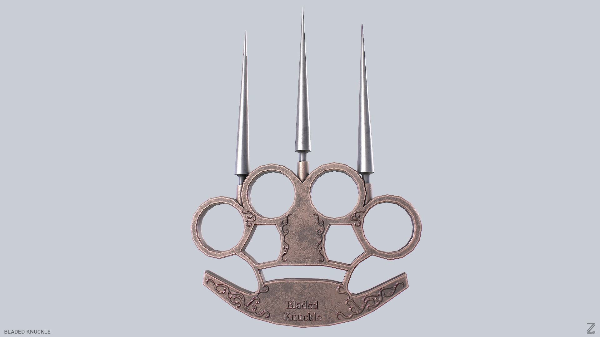 Bladed knuckle Low-poly 3D model_2