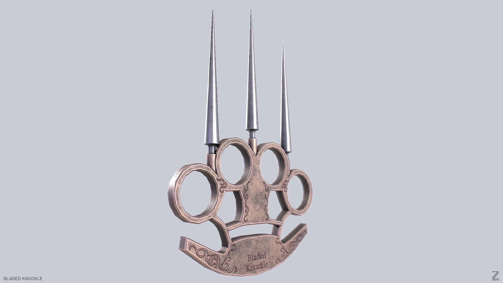 Bladed knuckle Low-poly 3D model_6